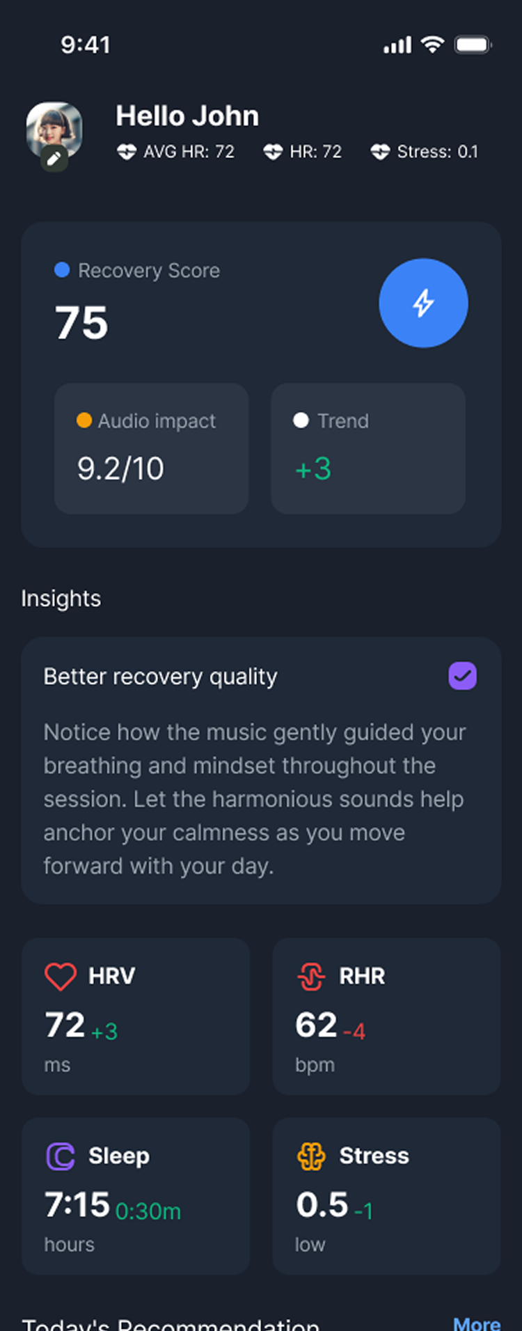 Recovery mode: HRV Dashboard